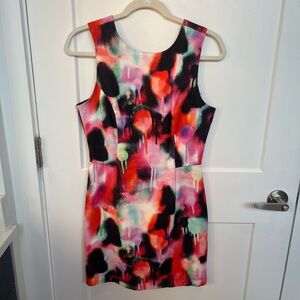 French Connection. Multi Color Spray Paint Dress. Size 4.